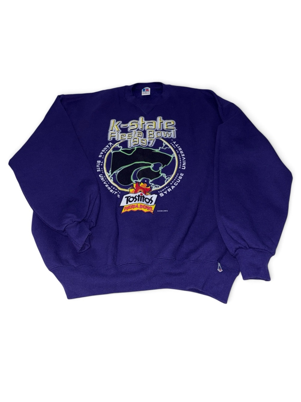 Vintage Russell Unisex XL K-State Fiesta Bowl 1997 Purple Crewneck Sweatshirt